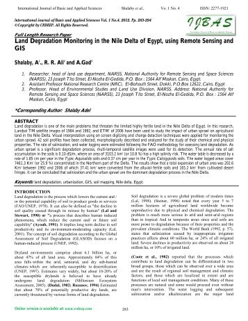 Land Degradation Monitoring in the Nile Delta of Egypt ... - CRDEEP