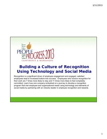 Building a Culture of Recognition Using Technology and Social Media