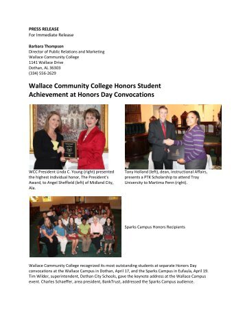 Wallace Community College Honors Student Achievement At