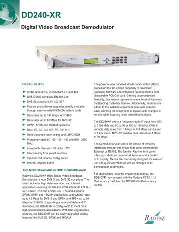 Digital Video Broadcast Demodulator