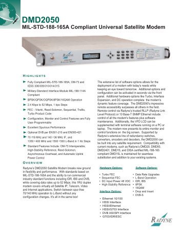 MIL-STD-188-165A Compliant Universal Satellite Modem