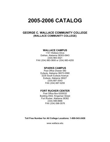 2005-2006 CATALOG - Wallace Community College