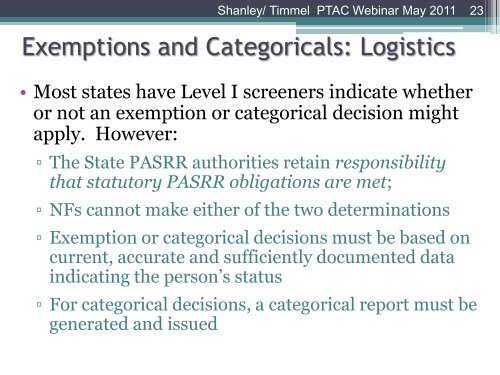 Understanding PASRR Categorical Decisions - pasrr.org