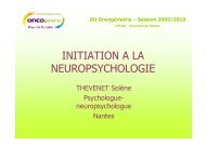 INITIATION A LA NEUROPSYCHOLOGIE - Onco Pays de la Loire