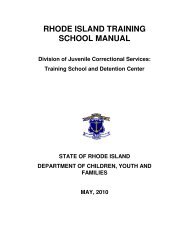 rhode island training school manual - RI Department of Children ...