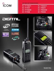 IC-F70/F80 series portable radios - BearCom.com