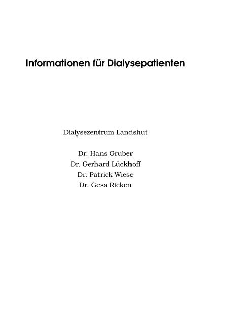 Informationen für Dialysepatienten - dialyse-la.de