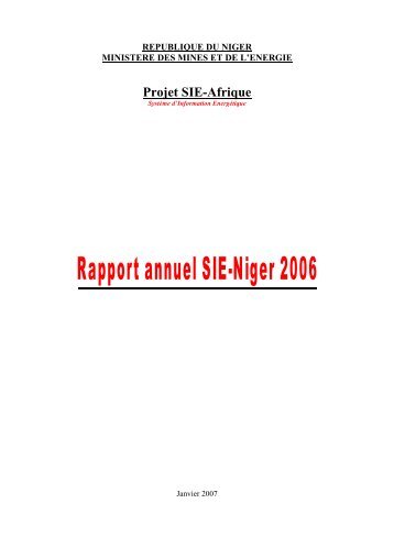 REPUBLIQUE DU NIGER - SIE-Afrique