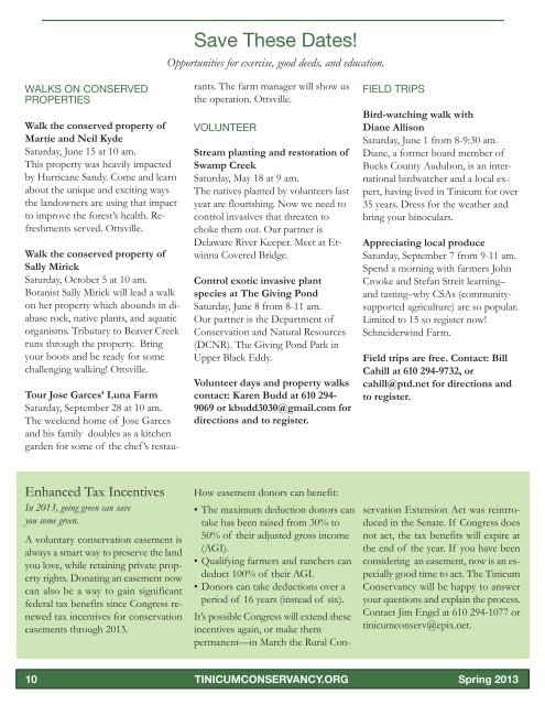 Common Ground Newsletter - Tinicum Conservancy