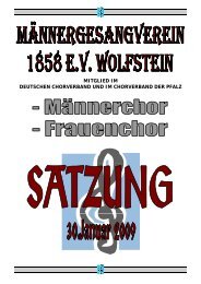 zur MGV-Satzung - Männergesangverein 1858 e.V. Wolfstein