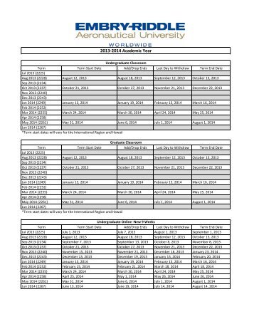 2013-2014 Academic Calendar - Worldwide