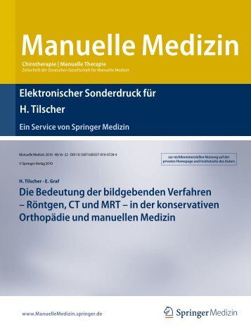 Die Beudetung der bildgebenden Verfahren in ... - Prof. Dr. Tilscher