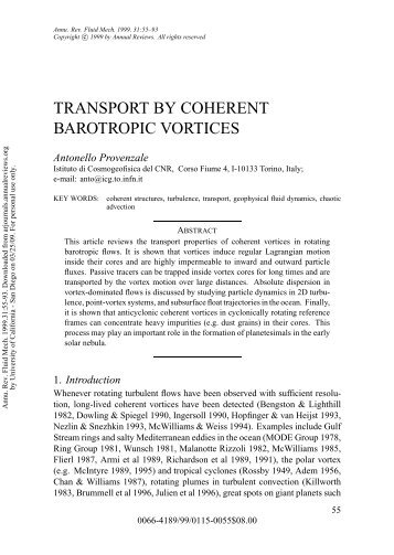 TRANSPORT BY COHERENT BAROTROPIC VORTICES