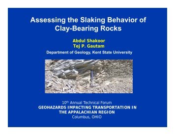 Assessing the Slaking Behavior of Clay-Bearing Rocks - Marshall ...