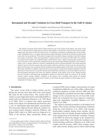 Interannual and Decadal Variations in Cross-Shelf Transport in the ...