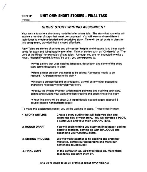 how to make an outline for a short story