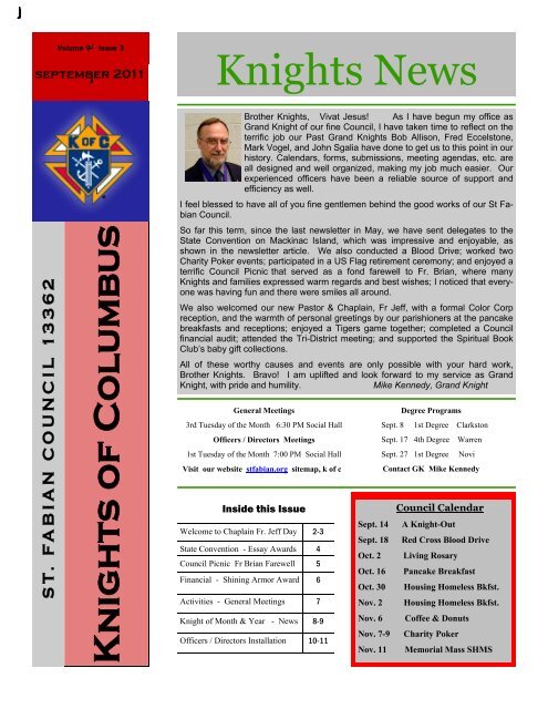 Knights News - Saint Fabian Catholic Church