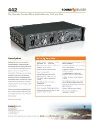 442 Fact Sheet - Sound Devices, LLC