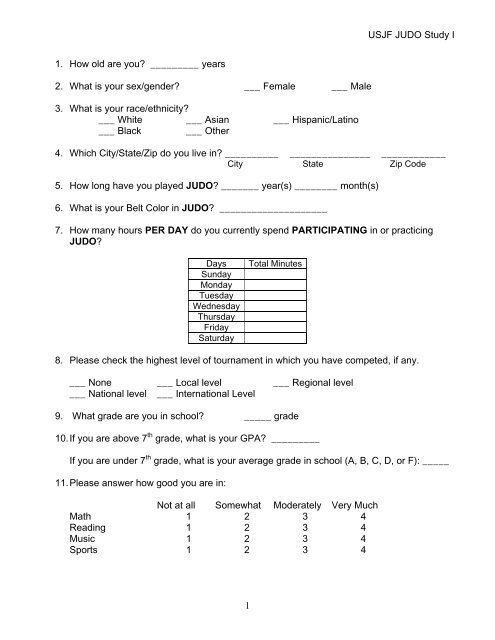 a basic demographic questionnaire