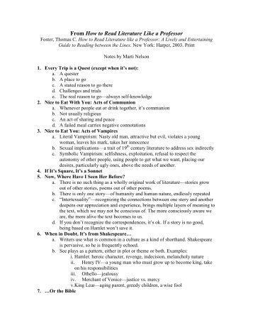 how to read literature like a professor How to read literature like a professor pdf, written by thomas c foster, is the most popular book of its kind, aiming to teach you that there’s more to a novel . how to read literature like a professor How to read literature like a professor pdf, written by thomas c foster, is the most popular book of its kind, aiming to teach you that there’s more to a novel .