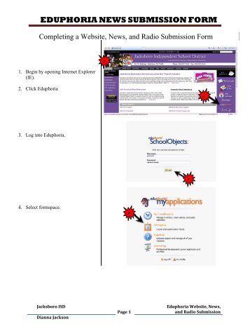 EDUPHORIA NEWS SUBMISSION FORM - Jacksboro ISD