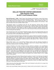 Press Release - Dallas Theater Center