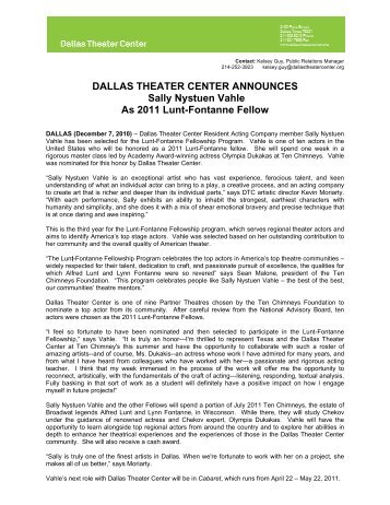 Press Release - Dallas Theater Center