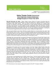 Press Release - Dallas Theater Center