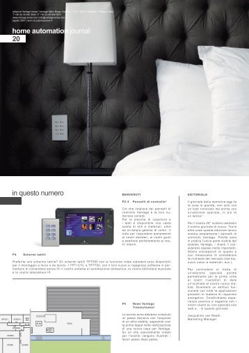 home automation journal 20 in questo numero - Vantage