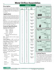 Metal Orifice Assemblies - O'Keefe Controls Inc