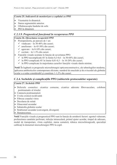 PLAGA PENETRANTÄ OCULARÄ LA COPIL - Ministerul SÄnÄtÄÅ£ii