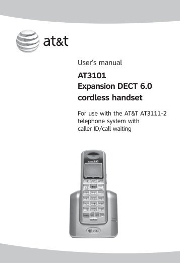 AT3101 Expansion DECT 6.0 cordless handset