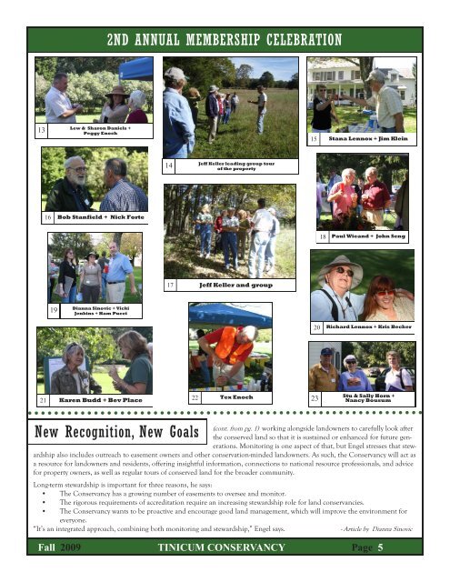 Newsletter-FALL 2009 FINAL FINAL TO PRINTER - Tinicum ...