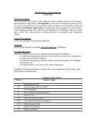 Soil Mechanics and Foundations CNST 4372 Course Description ...