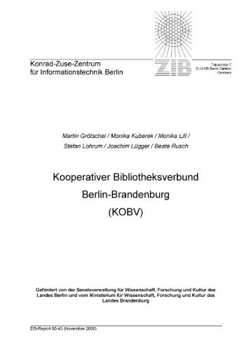 Kooperativer Bibliotheksverbund Berlin-Brandenburg (KOBV) - ZIB