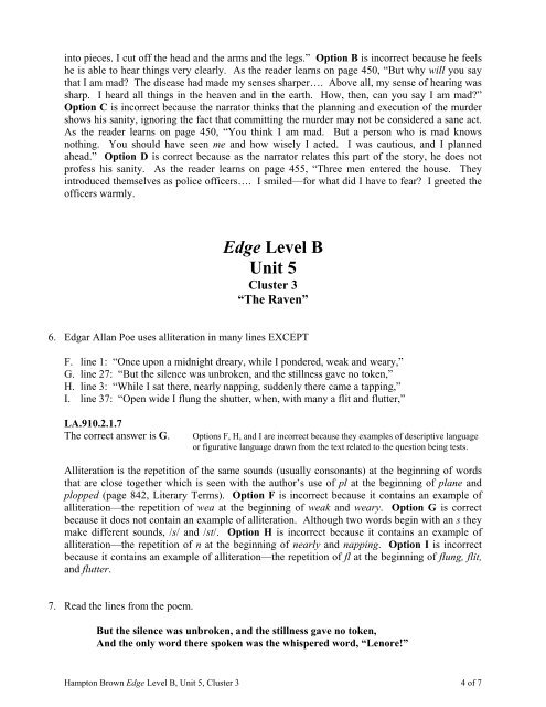 Edge Level B Unit 5 - Division of Language Arts/Reading