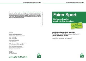 Fairer Sport Sicher und  sauber durch die ... - Pferdeklinik Barkhof