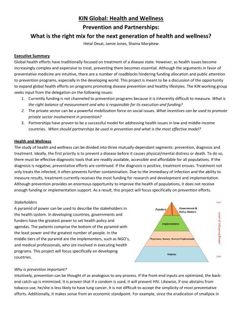 Kin Global KIN Global: Health and Wellness Prevention and Partnerships: What ...