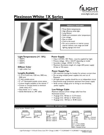 Plexineon White 1X Series - iLight Technologies