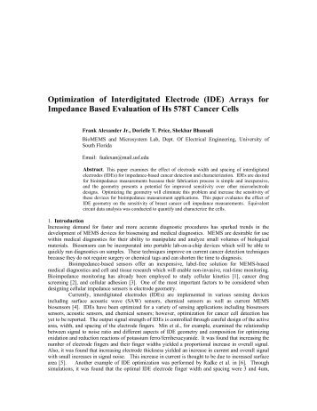 Optimization of Interdigitated Electrode (IDE) Arrays ... - ResearchGate