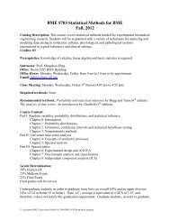 Fall 2012 Syllabus - Biomedical Engineering - University of Florida