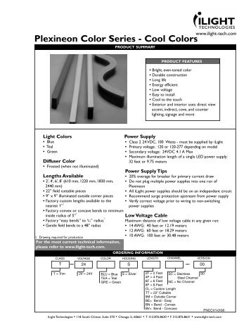 Plexineon Color Series - Cool Colors - iLight Technologies