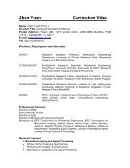 Zhen Yuan Curriculum Vitae - Biomedical Engineering - University ...