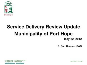Service Delivery Review Update Municipality of Port Hope - i:Blog ...