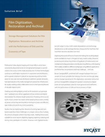 Bycast Film Digitization, Restoration and Archival Solution Brief