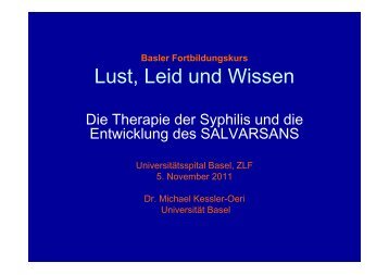 Lust – Leid – Wissen. Geschichte der Syphilis - Nordwestschweiz