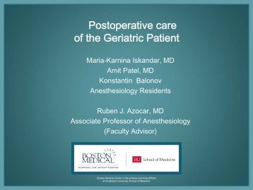 Postoperative implications in the geriatric patient - American ...