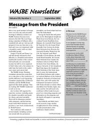 WASBE Newsletter, Vol. XXI, No. 3 - World Association for ...