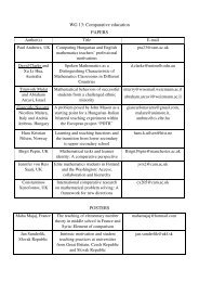 WG 13: Comparative education PAPERS POSTERS - Educmath