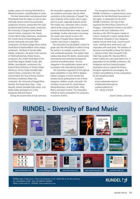 March 2011 - World Association for Symphonic Bands and Ensembles